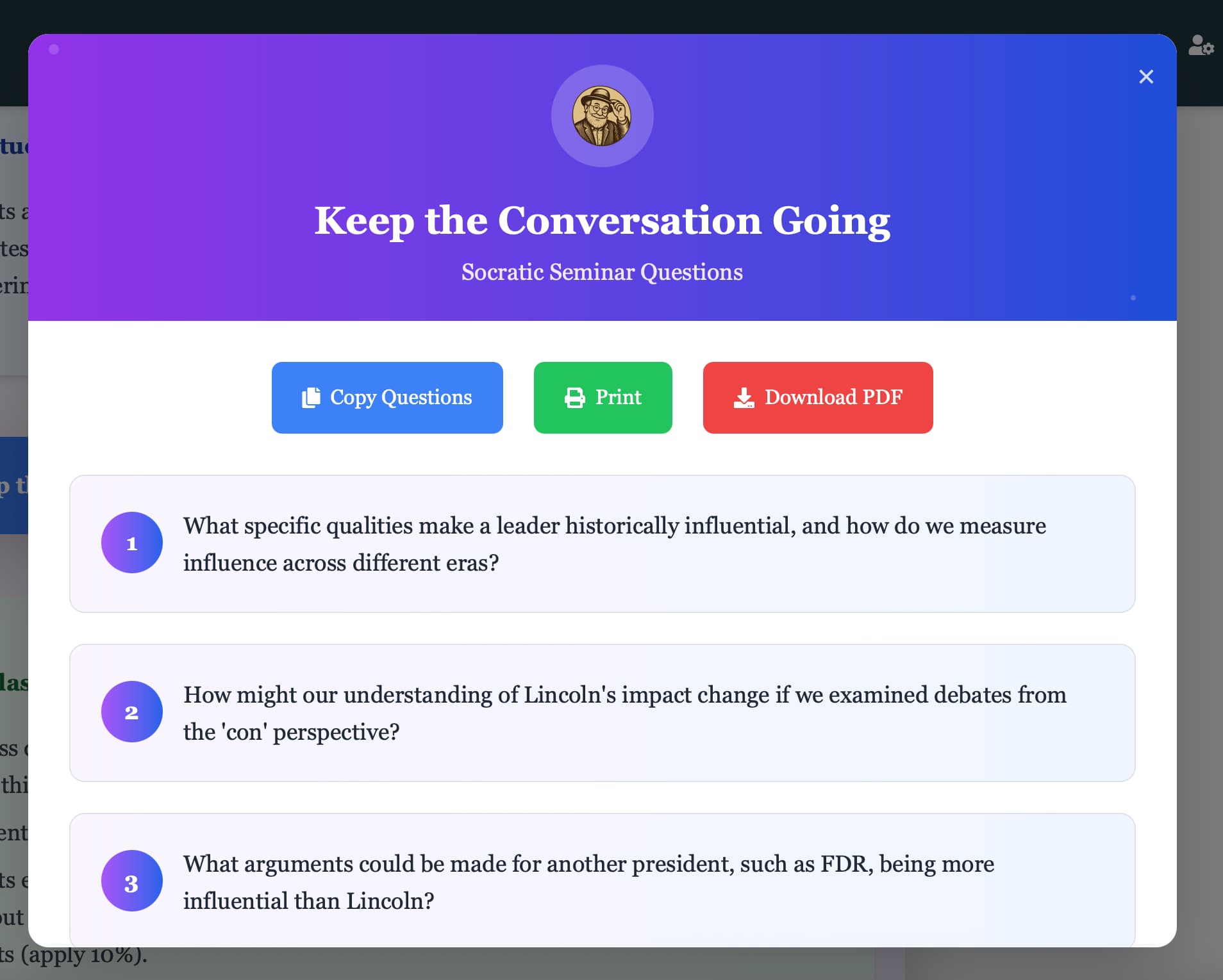 Socratic Seminar Questions